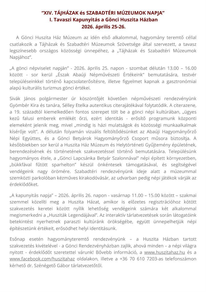 A nyitórendezvény leírása